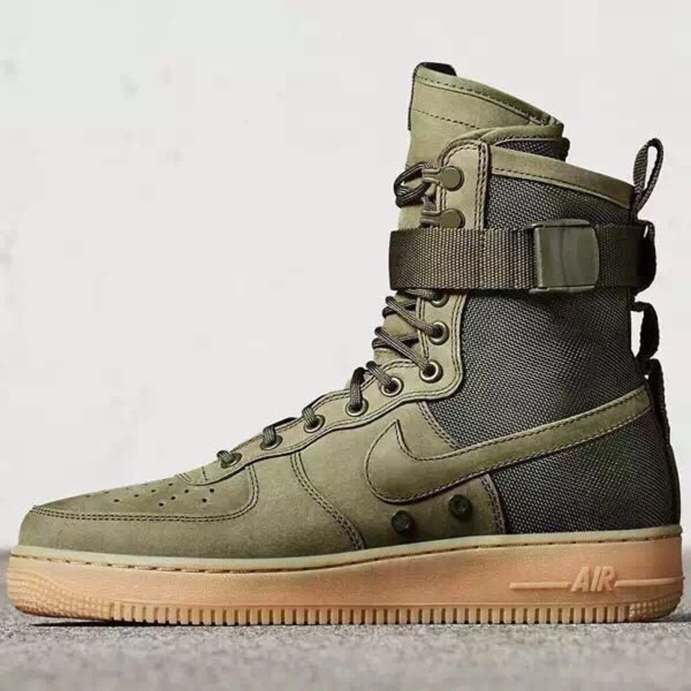 ORIGINAL NIKE AIRFORCE 1 SPECIAL FORCE FIRST DROP W/ UTILITY BAG FADED OLIVE